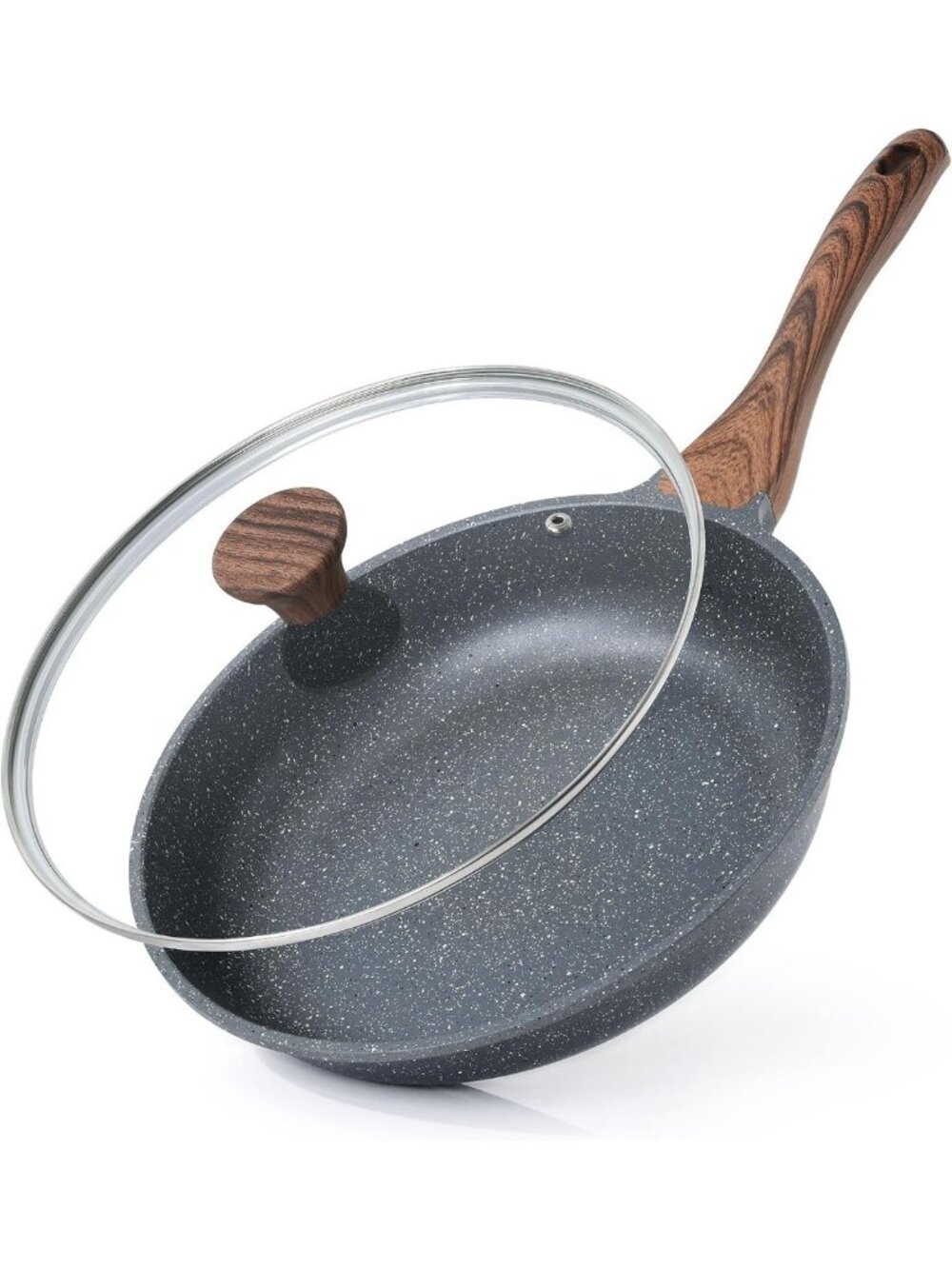 11-Inch Nonstick Frying Pan with Glass Lid - Versatile Chef's Cookware